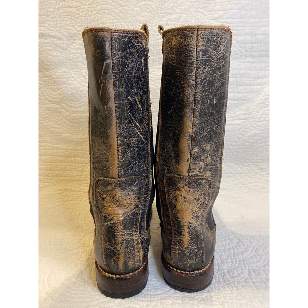 Bed Stu Cobbler Series Distressed Leather Mid Calf Chelsea Boots Brown Womens 9 - Picture 3 of 11